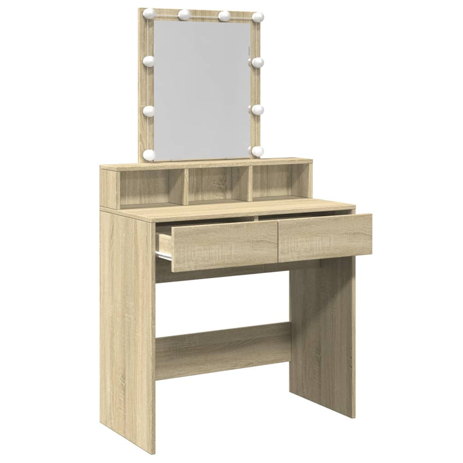 Kaptafel met LED 80x41x144,5 cm sonoma eikenkleurig