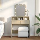 Dressing table with LED 80x41x144.5 cm sonoma oak-coloured