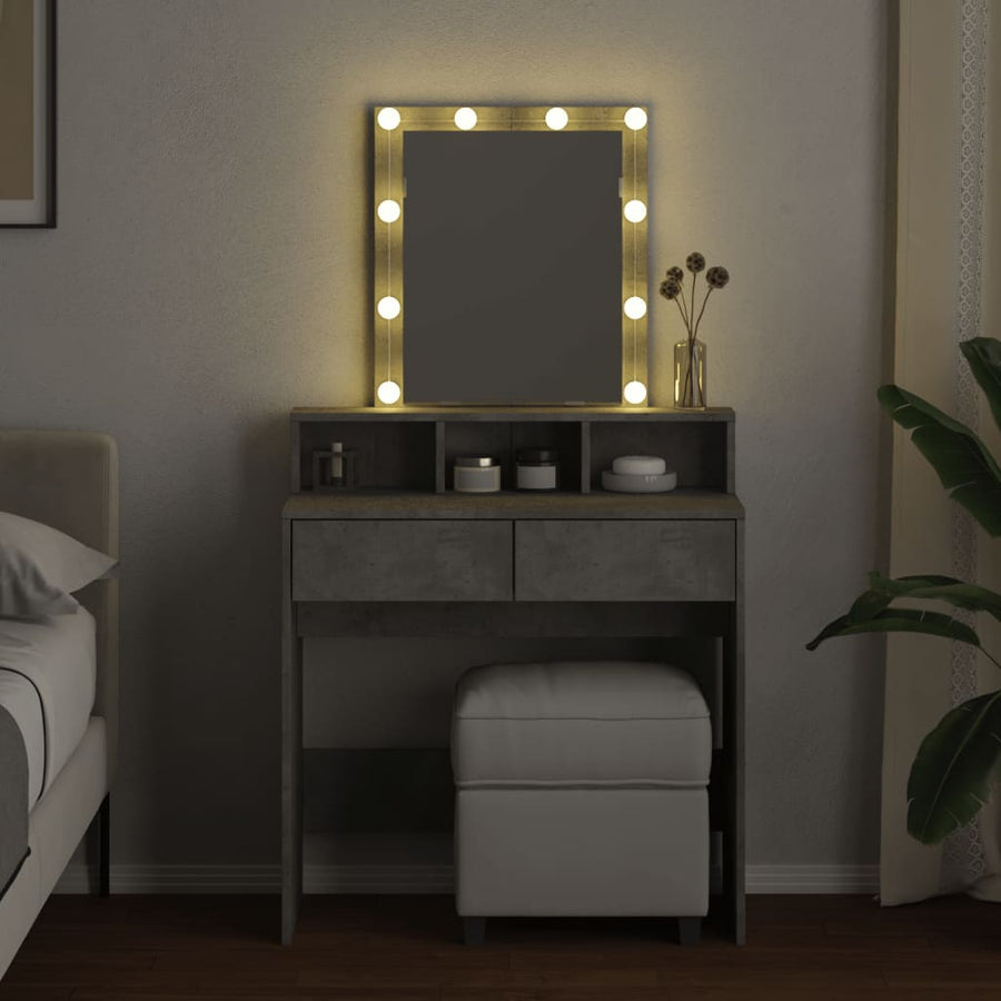 Kaptafel met LED 80x41x144,5 cm betongrijs
