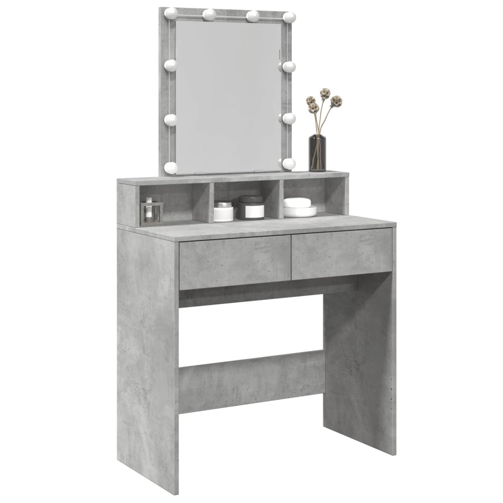 Kaptafel met LED 80x41x144,5 cm betongrijs