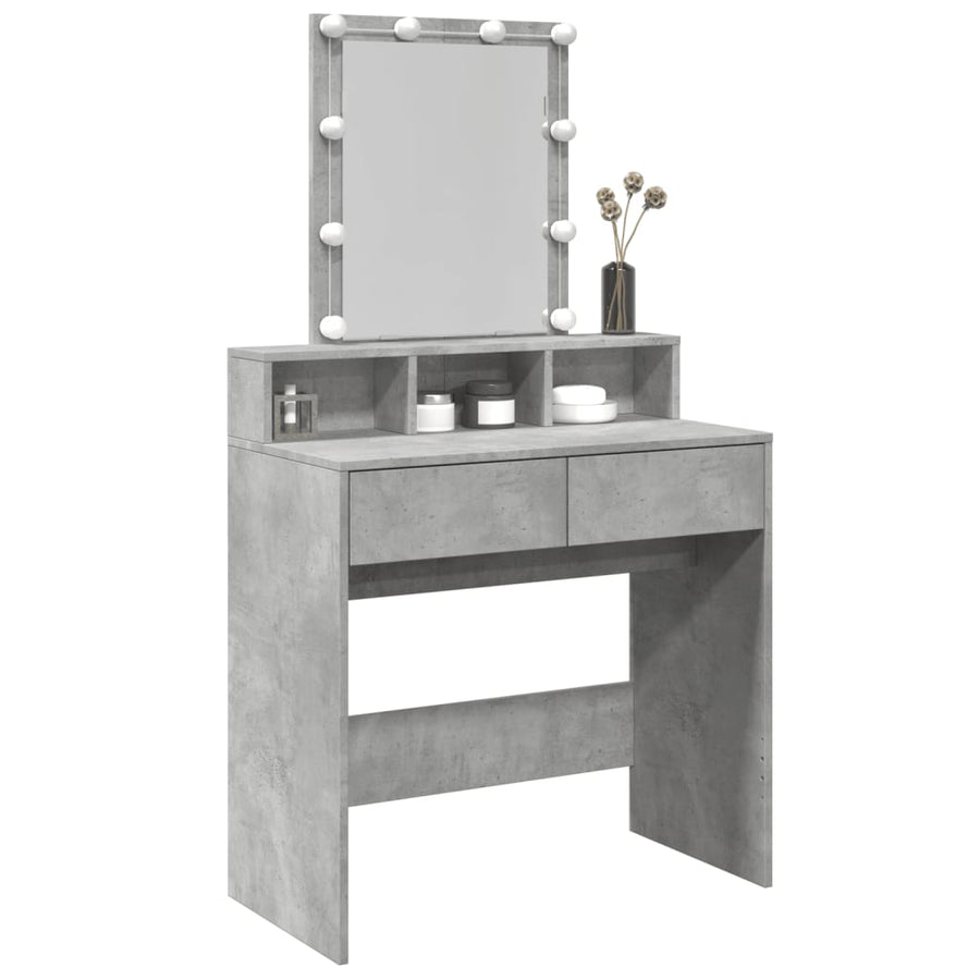 Kaptafel met LED 80x41x144,5 cm betongrijs