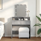 Dressing table with LED 80x41x144.5 cm concrete grey