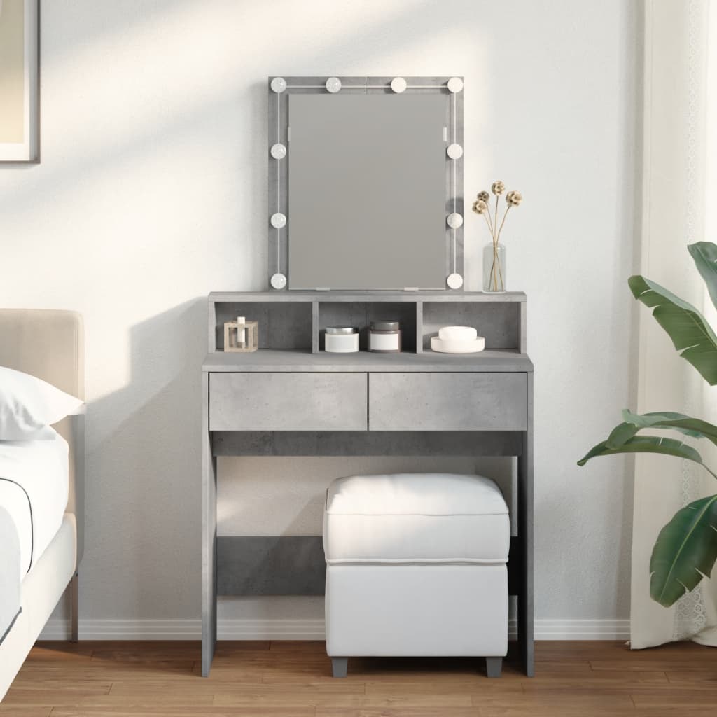 Kaptafel met LED 80x41x144,5 cm betongrijs