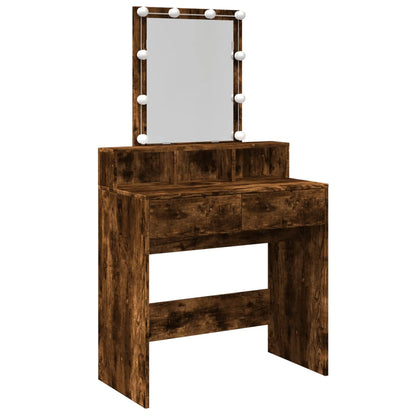 Kaptafel met LED 80x41x144,5 cm gerookt eikenkleurig