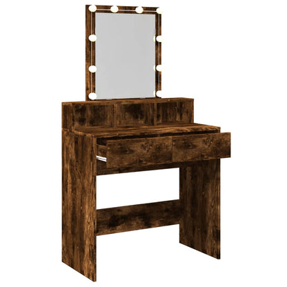 Kaptafel met LED 80x41x144,5 cm gerookt eikenkleurig
