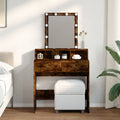 Dressing Table with LED 80x41x144.5 cm Smoked Oak Colour