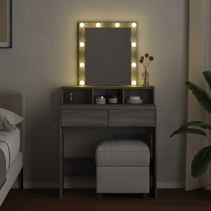 Kaptafel met LED 80x41x144,5 cm grijs sonoma eikenkleurig