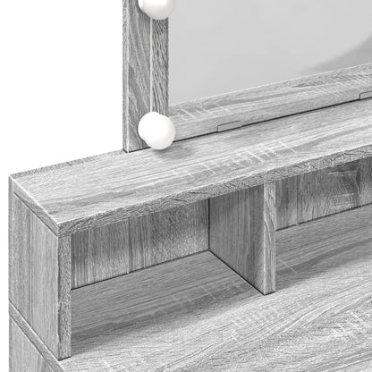 Kaptafel met LED 80x41x144,5 cm grijs sonoma eikenkleurig