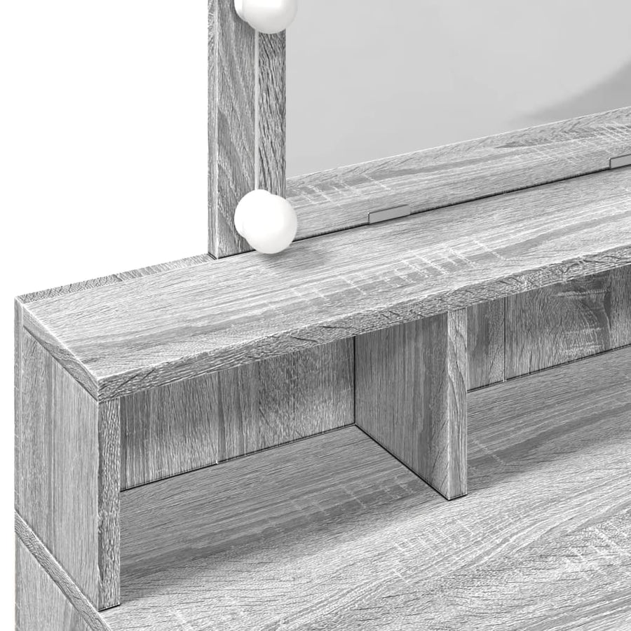 Kaptafel met LED 80x41x144,5 cm grijs sonoma eikenkleurig
