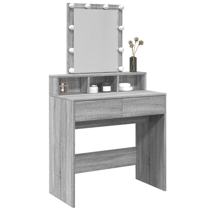 Kaptafel met LED 80x41x144,5 cm grijs sonoma eikenkleurig