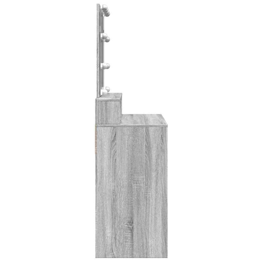 Kaptafel met LED 80x41x144,5 cm grijs sonoma eikenkleurig