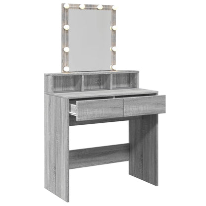 Kaptafel met LED 80x41x144,5 cm grijs sonoma eikenkleurig