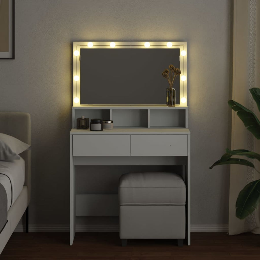 Kaptafel met LED 80x41x134,5 cm wit