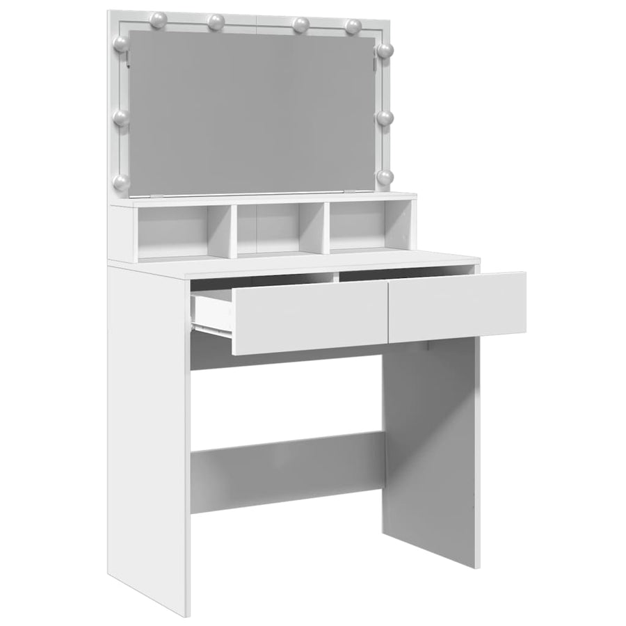 Kaptafel met LED 80x41x134,5 cm wit