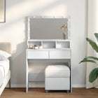 Kaptafel 80x41x134,5 cm wit met LED