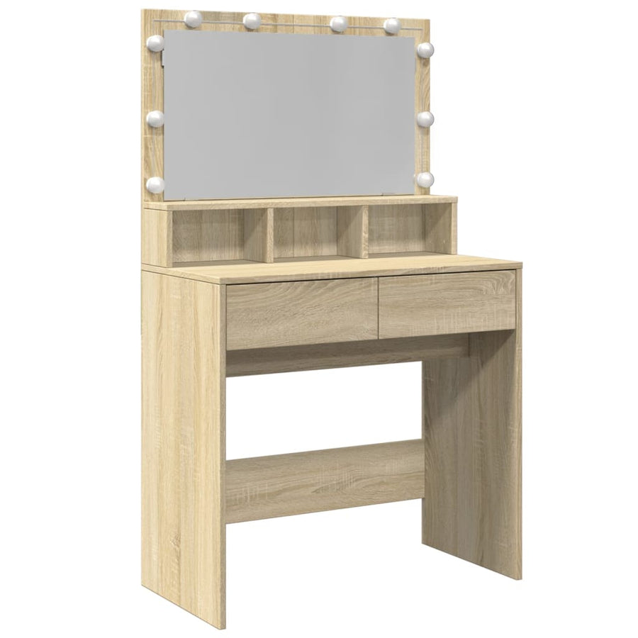 Kaptafel met LED 80x41x134,5 cm sonoma eikenkleurig