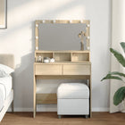 Dressing Table with LED 80x41x134.5 cm Sonoma Oak Look