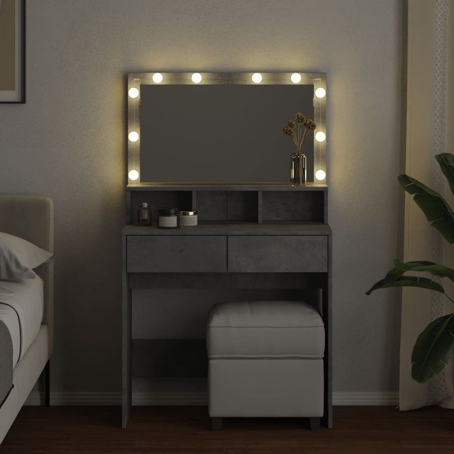 Kaptafel met LED 80x41x134,5 cm betongrijs
