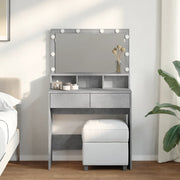 Kaptafel 80x41x134,5 cm betongrijs met LED