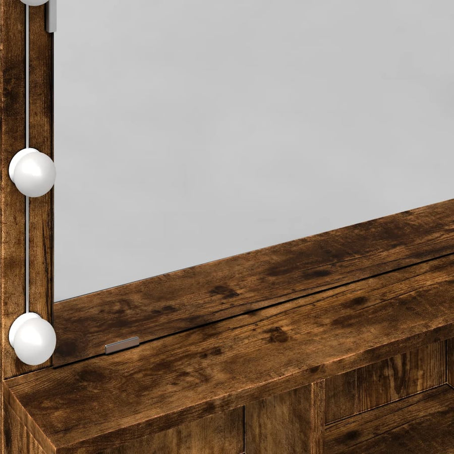 Kaptafel met LED 80x41x134,5 cm gerookt eikenkleurig
