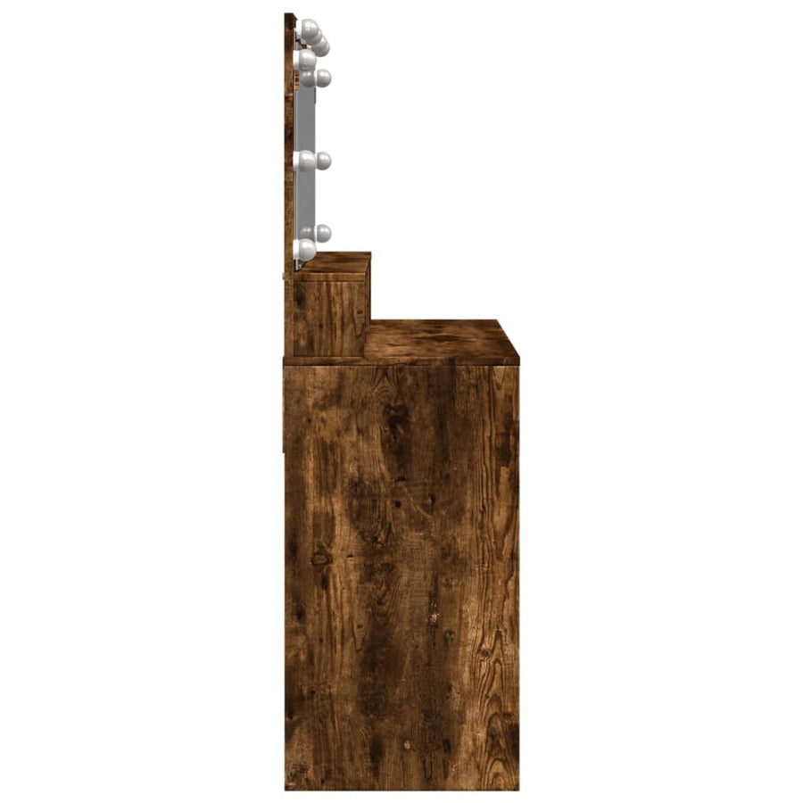 Kaptafel met LED 80x41x134,5 cm gerookt eikenkleurig