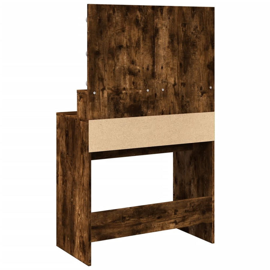Kaptafel met LED 80x41x134,5 cm gerookt eikenkleurig