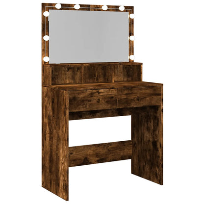 Kaptafel met LED 80x41x134,5 cm gerookt eikenkleurig