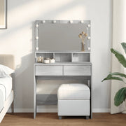 Kaptafel 80x41x134,5 cm grijs sonoma eiken LED