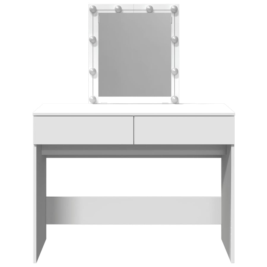 Kaptafel met LED 100x40x130 cm wit