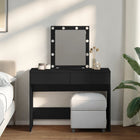 Dressing table with LED lighting 100x40x130 cm black