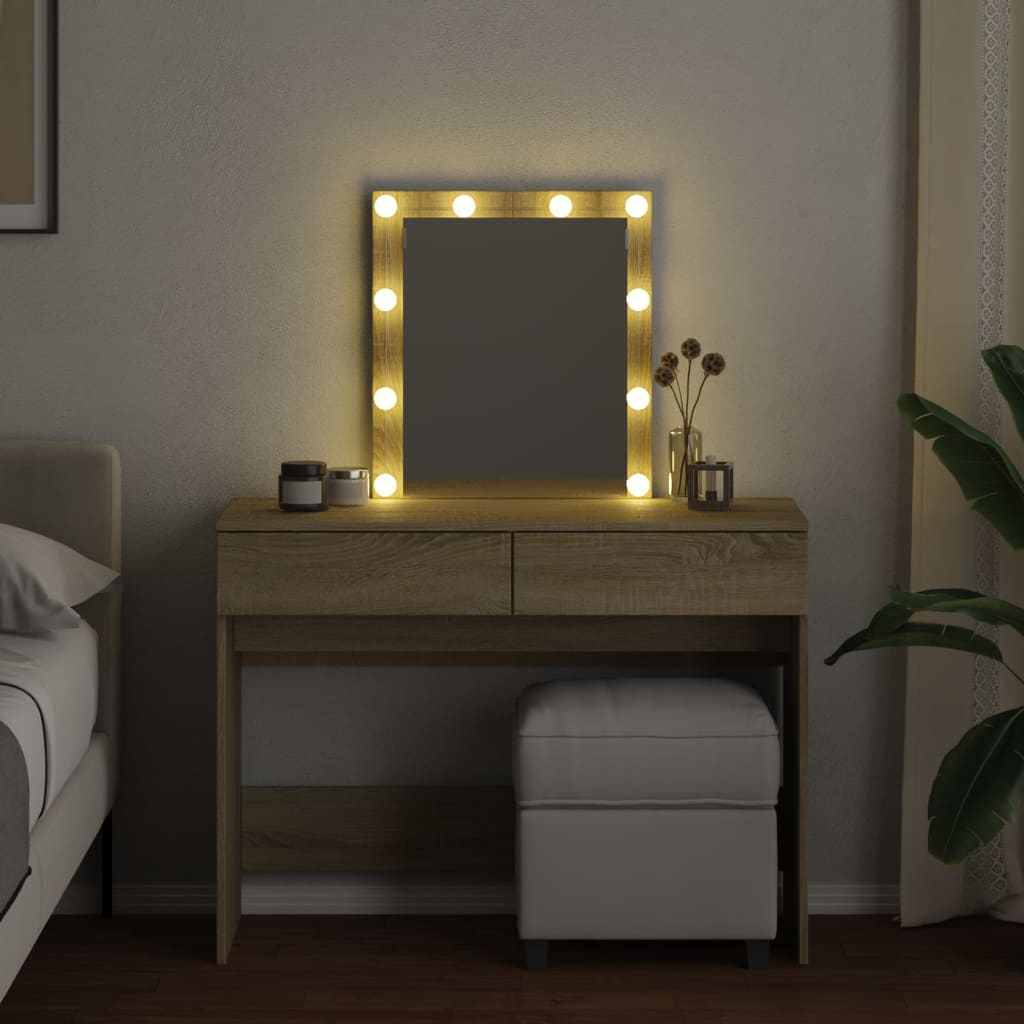 Kaptafel met LED-verlichting 100x40x130 cm sonoma eikenkleurig
