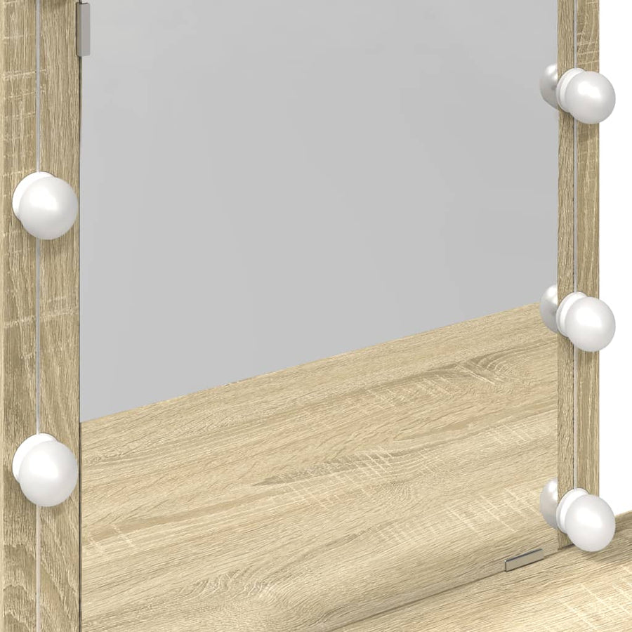 Kaptafel met LED-verlichting 100x40x130 cm sonoma eikenkleurig
