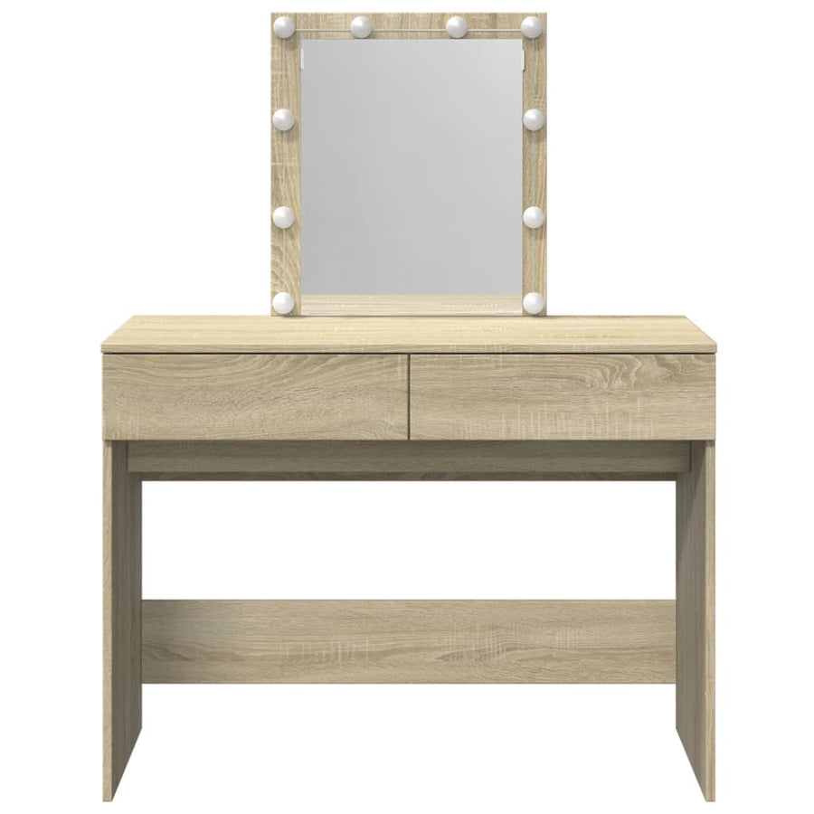 Kaptafel met LED-verlichting 100x40x130 cm sonoma eikenkleurig