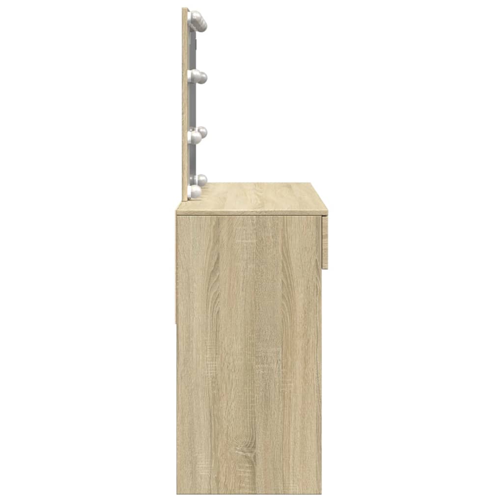 Kaptafel met LED-verlichting 100x40x130 cm sonoma eikenkleurig