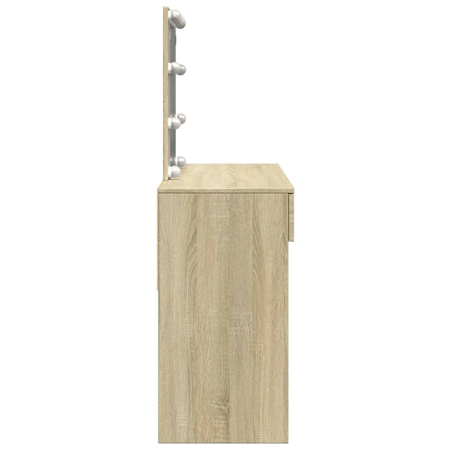 Kaptafel met LED-verlichting 100x40x130 cm sonoma eikenkleurig