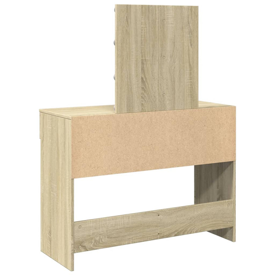 Kaptafel met LED-verlichting 100x40x130 cm sonoma eikenkleurig