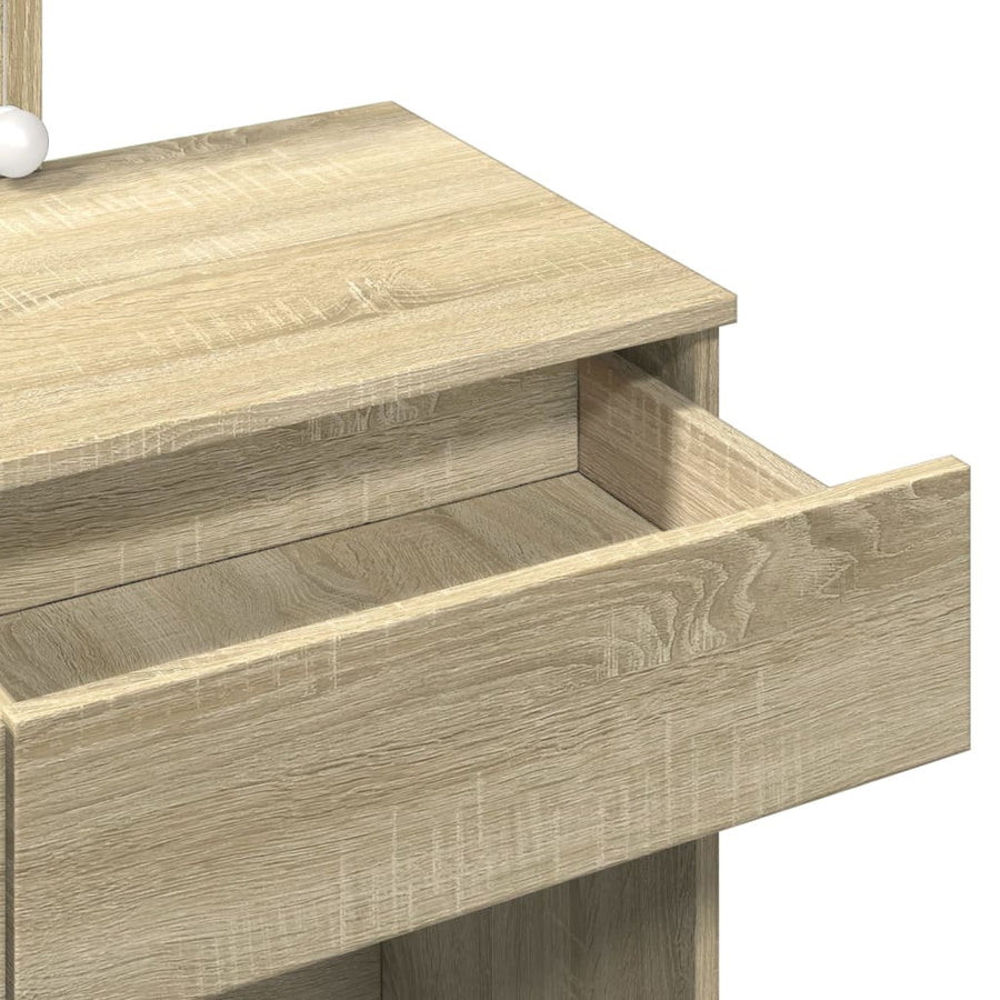 Kaptafel met LED-verlichting 100x40x130 cm sonoma eikenkleurig
