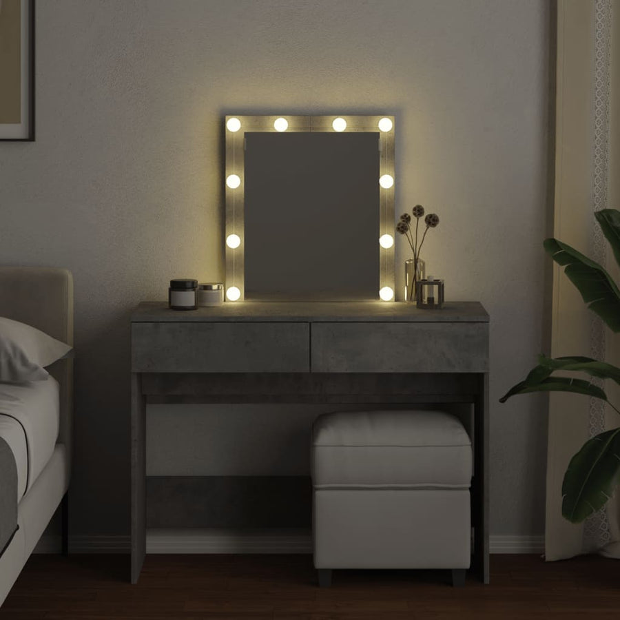 Kaptafel met LED-verlichting 100x40x130 cm betongrijs