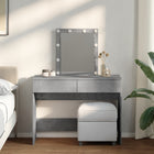 Dressing table with LED lighting 100x40x130 cm concrete grey