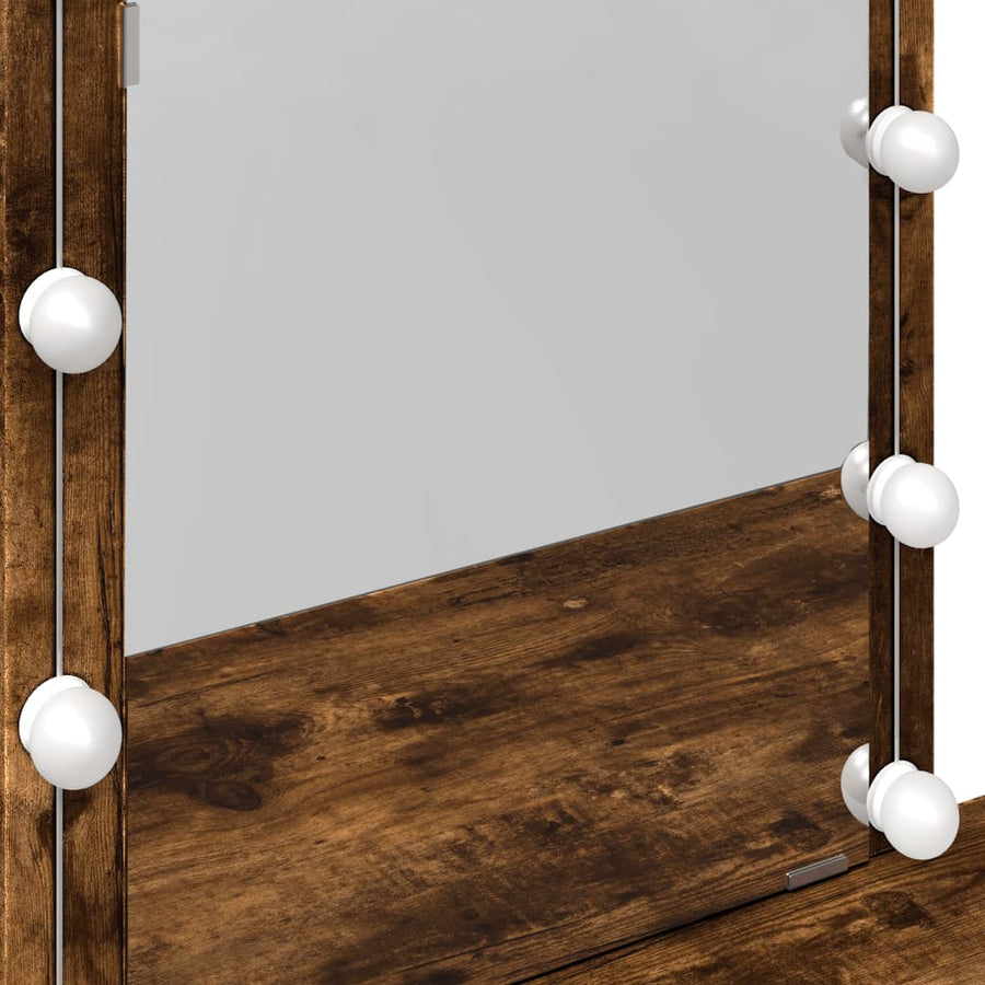 Kaptafel met LED 100x40x130 cm gerookt eikenkleurig