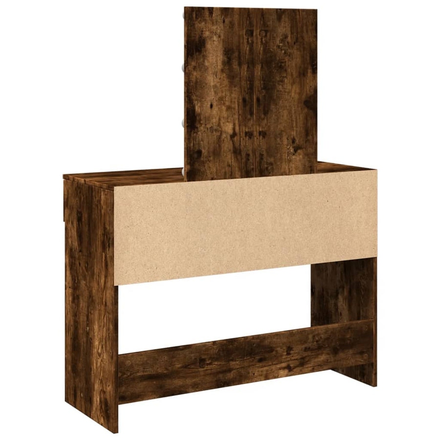 Kaptafel met LED 100x40x130 cm gerookt eikenkleurig