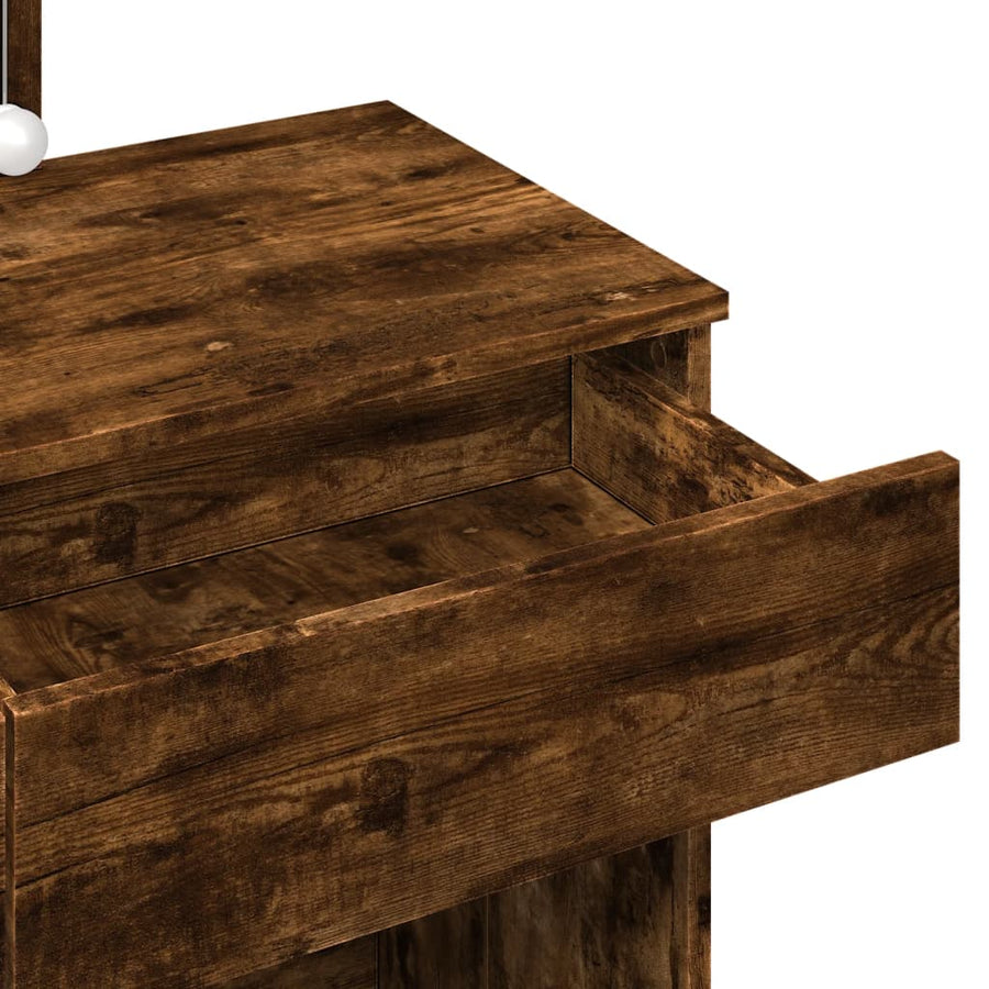 Kaptafel met LED 100x40x130 cm gerookt eikenkleurig