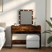 Kaptafel 100x40x130 cm gerookt eiken LED