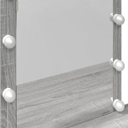 Kaptafel met LED-verlichting 100x40x130 cm grijs sonoma