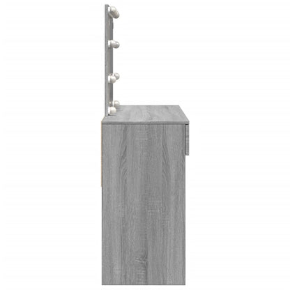 Kaptafel met LED-verlichting 100x40x130 cm grijs sonoma
