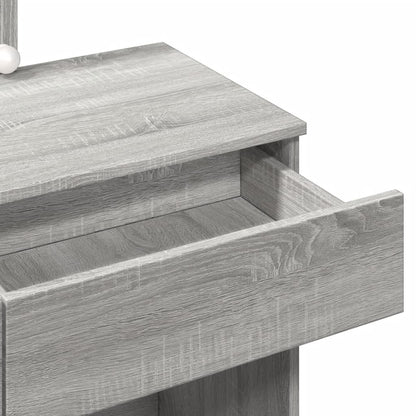 Kaptafel met LED-verlichting 100x40x130 cm grijs sonoma