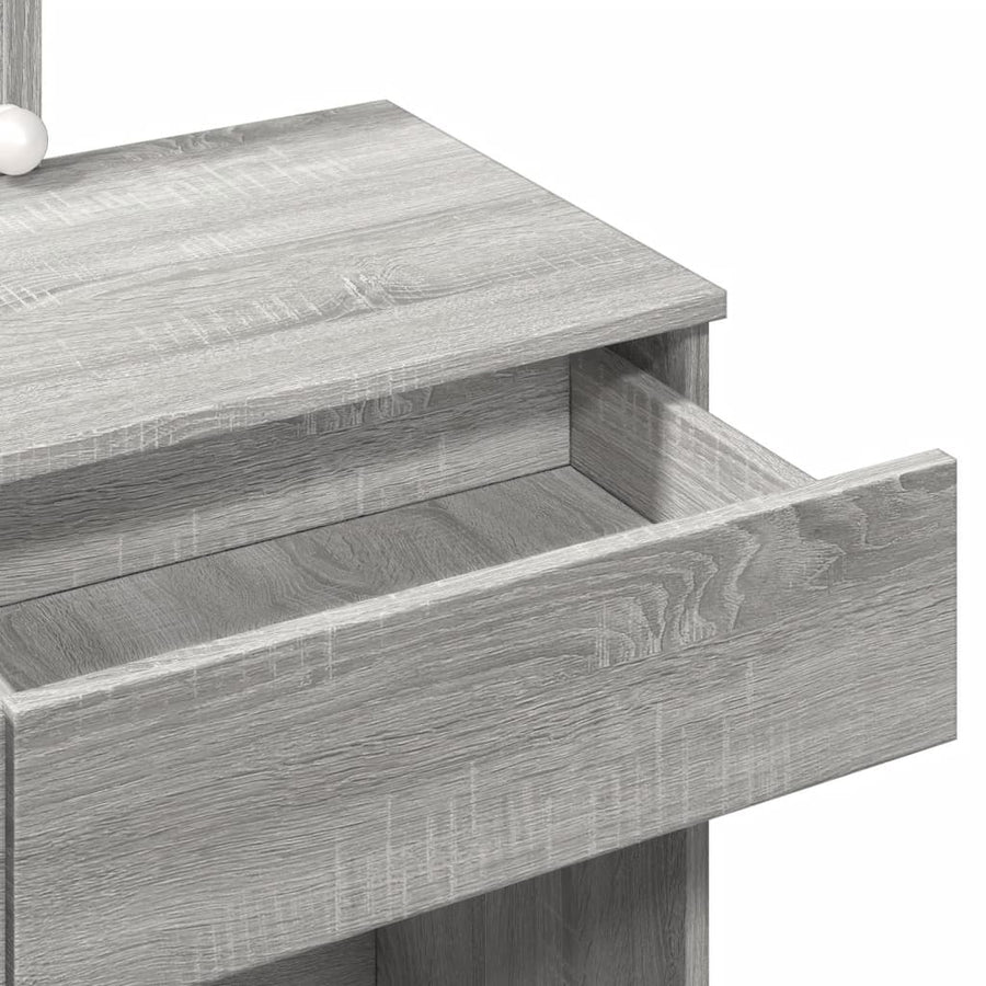 Kaptafel met LED-verlichting 100x40x130 cm grijs sonoma