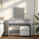 Dressing table with LED lighting 100x40x130 cm grey Sonoma