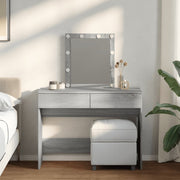 Kaptafel 100x40x130 cm grijs sonoma met LED
