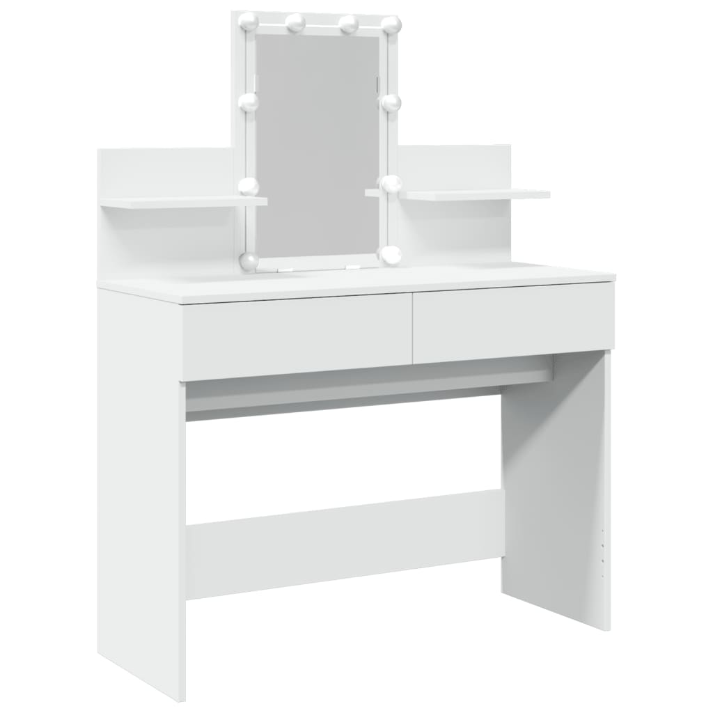 Kaptafel met LED-verlichting 100x40x130 cm wit